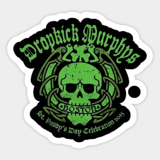 christmas holiday punk band green skull art Sticker